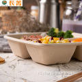 Одноразовый сахарный тростник Bagasse 3 COARTMENTS FOOD CANTENER